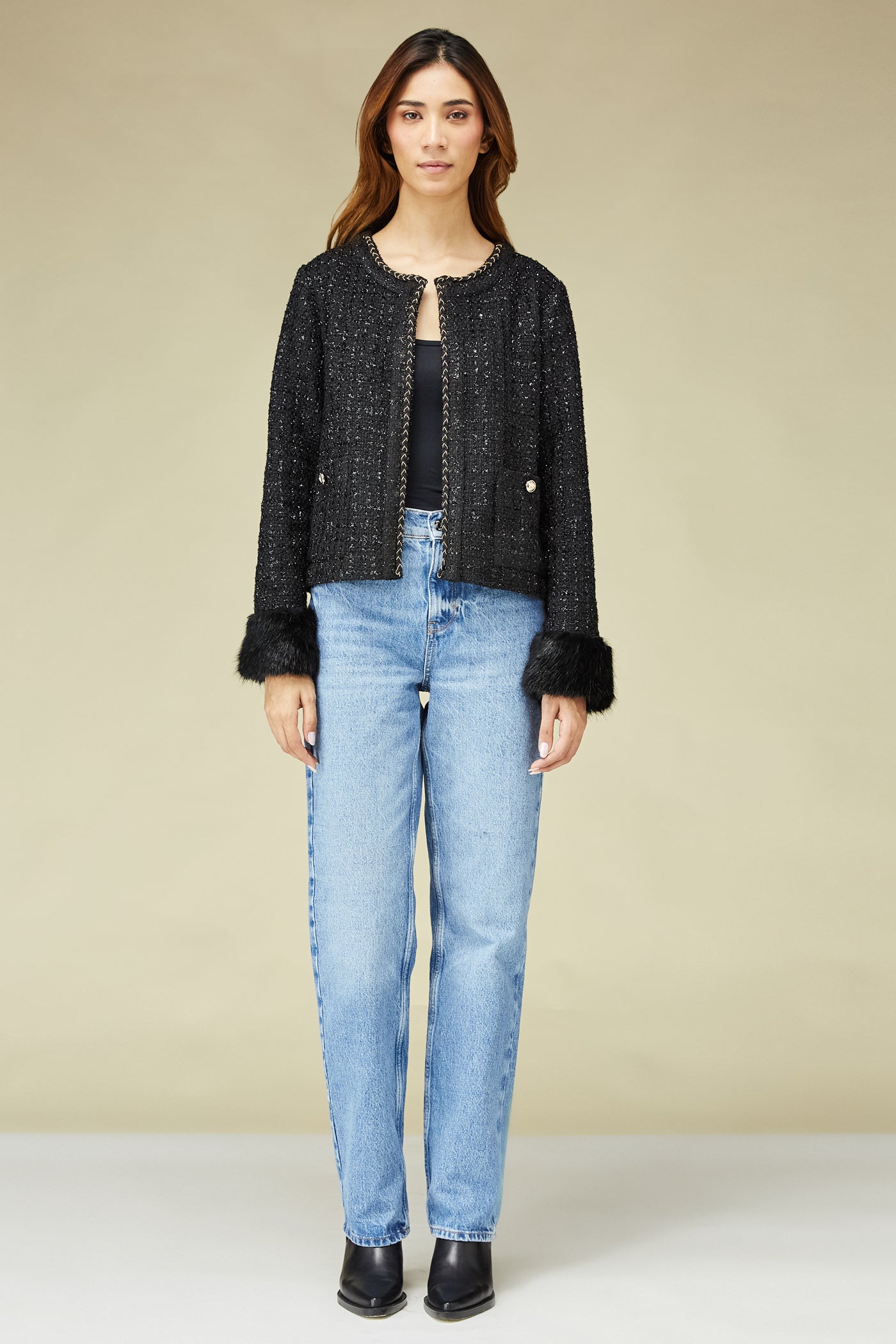 ジャケット・アウター doublet TWEED SOUVENIR JACKET BLACK S doublet / ダブレット RECYCLED FELT TWEED-STYLE JACKET（その他