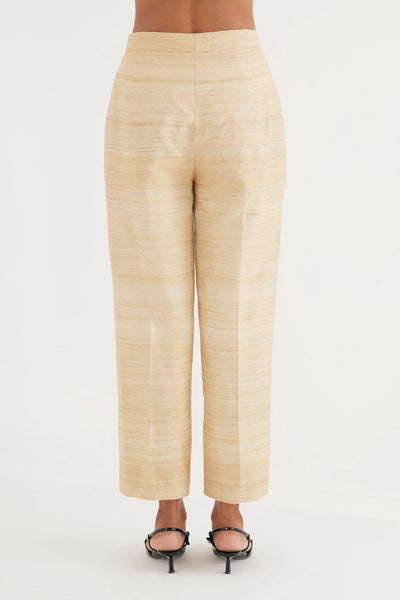 Natural Tussar Handloom Silk Straight Pants