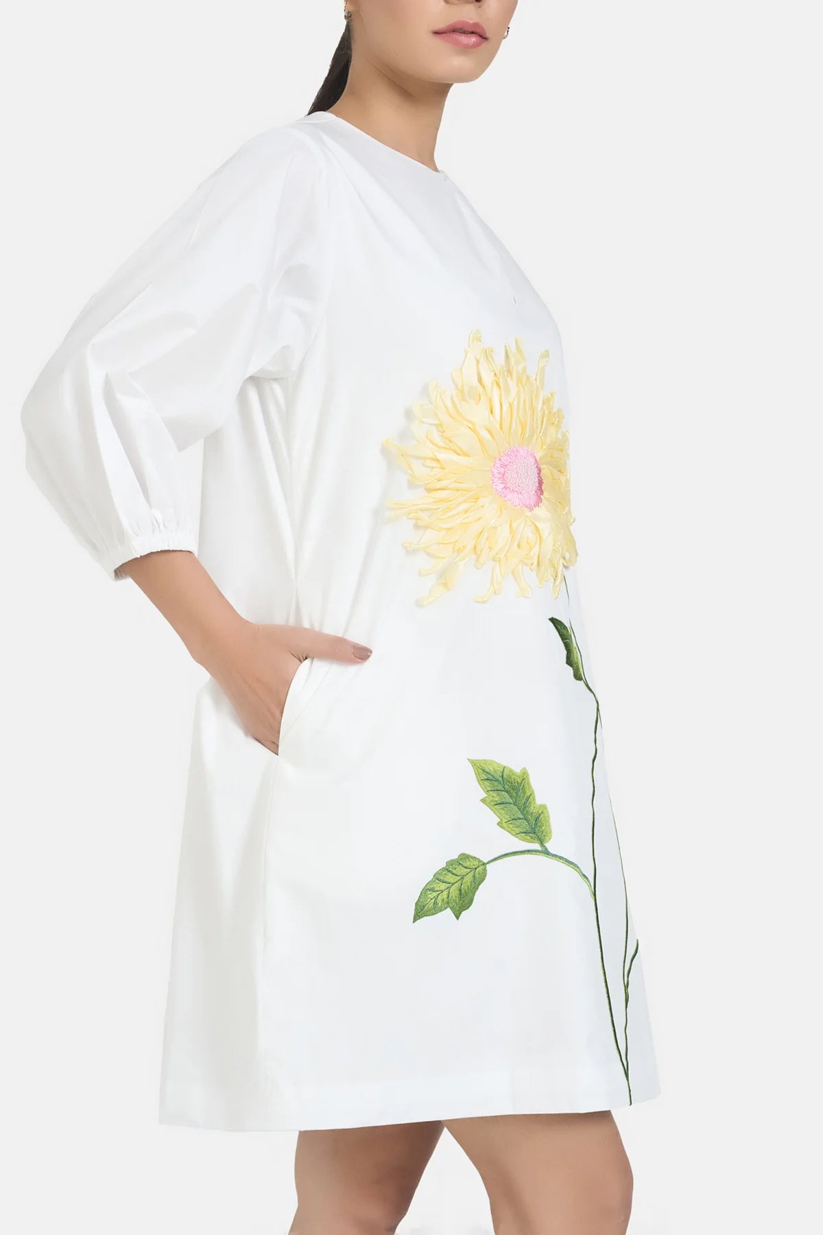 White Ribbon Summer Shift Dress