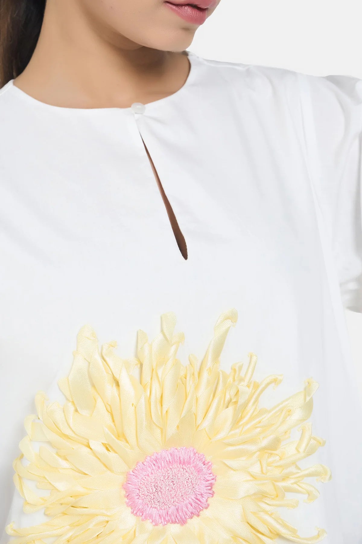 White Ribbon Summer Shift Dress