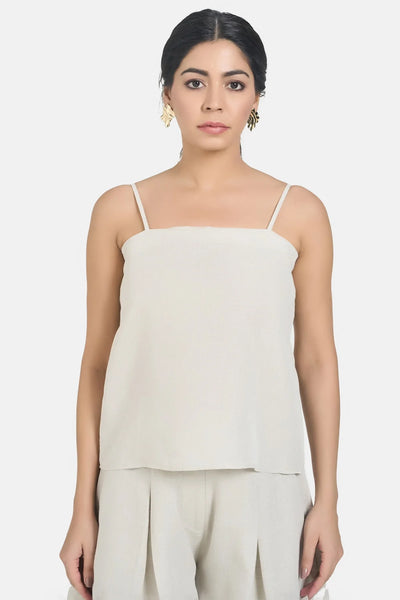 Beige LIinen Embroidery Floral Jacket Set