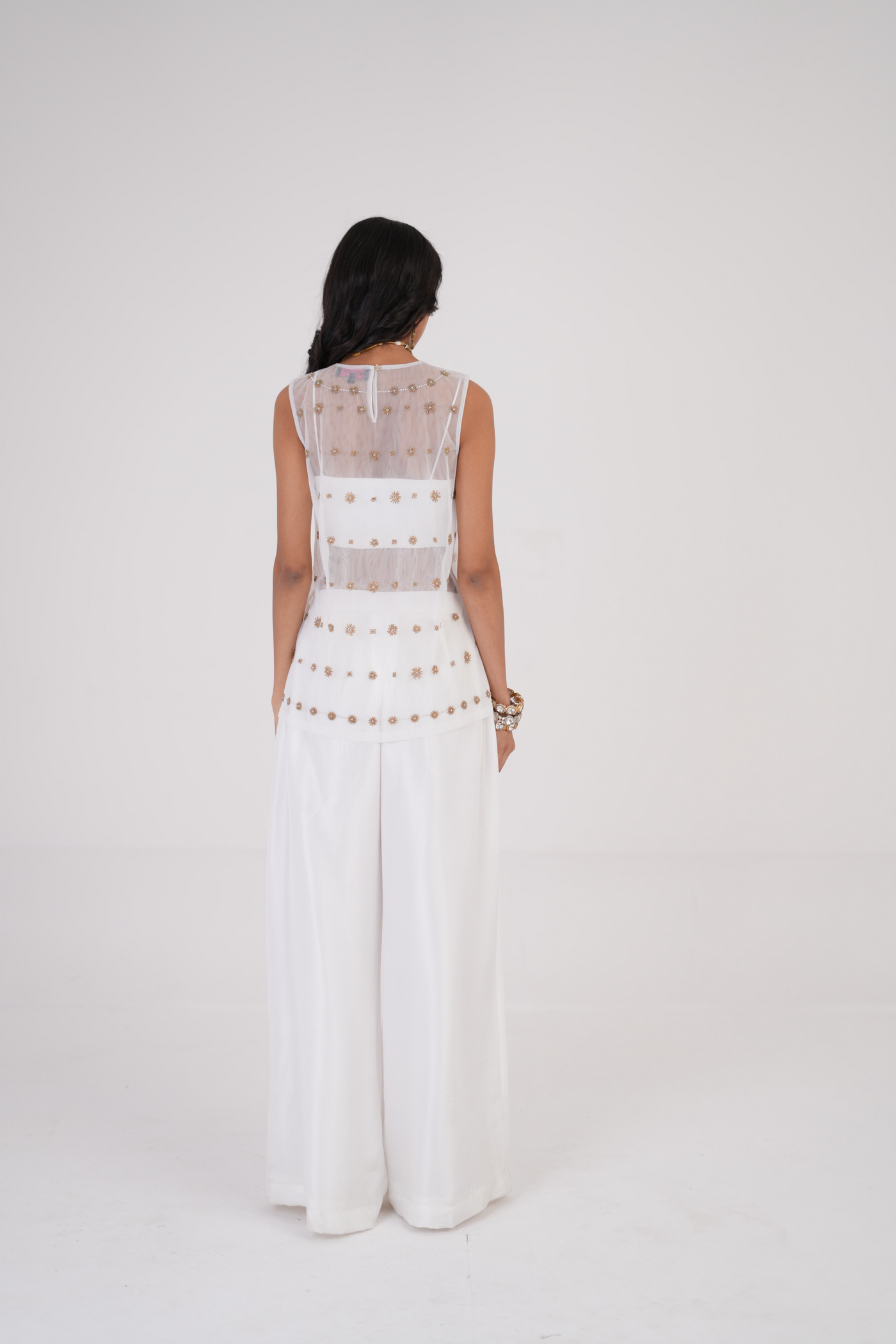 Golden Ivory Embroidered Top
