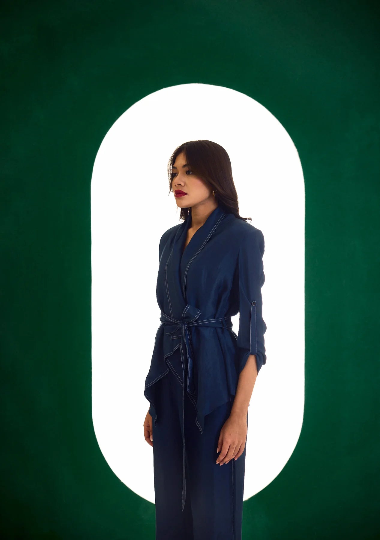 Midnight Blue Optimist Silk Jacket Set