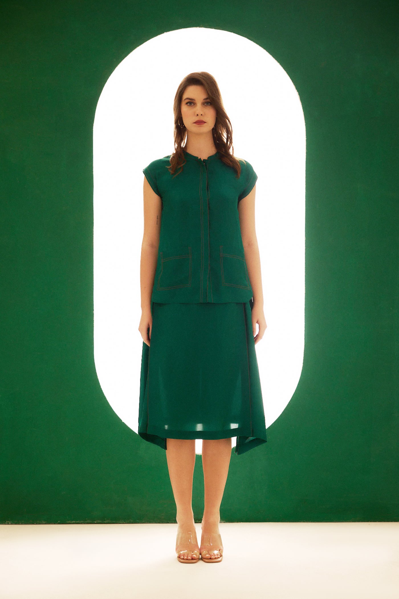 Emerald Green Visionary Skirt Set