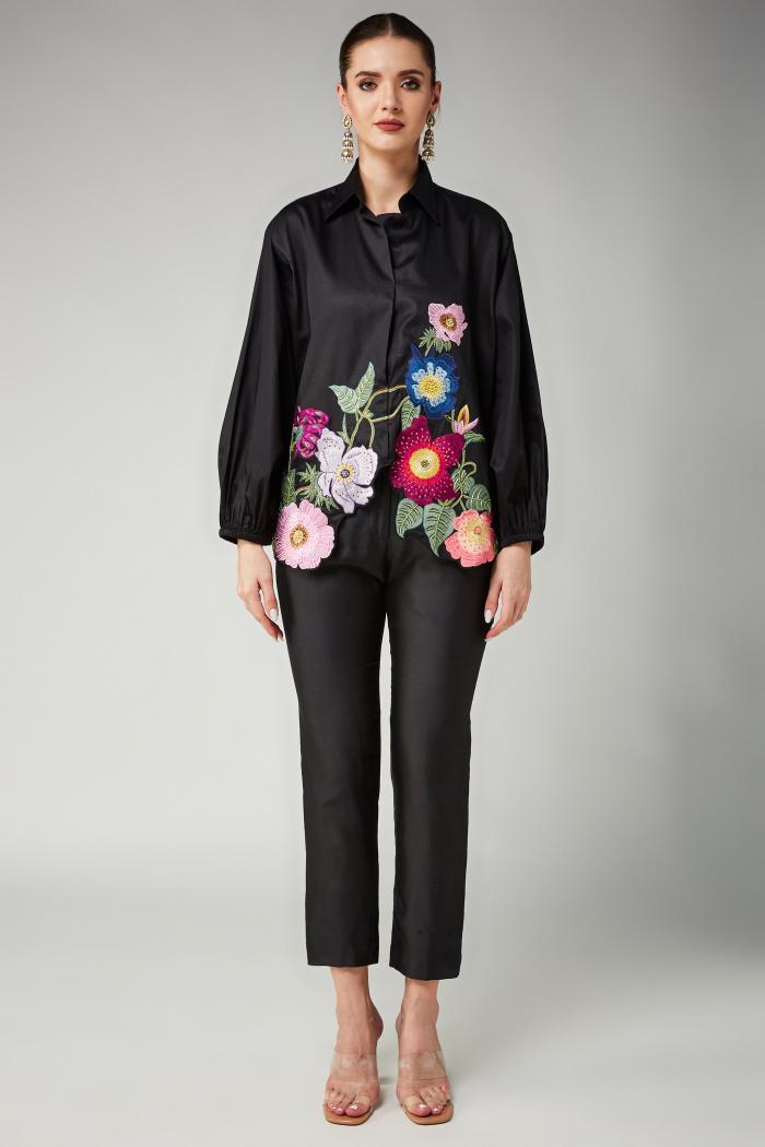 Black Full Loom Oversized Shirt