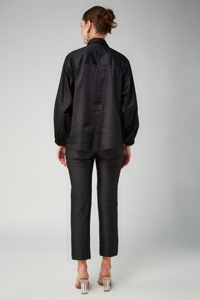 Black Full Loom Oversized Shirt