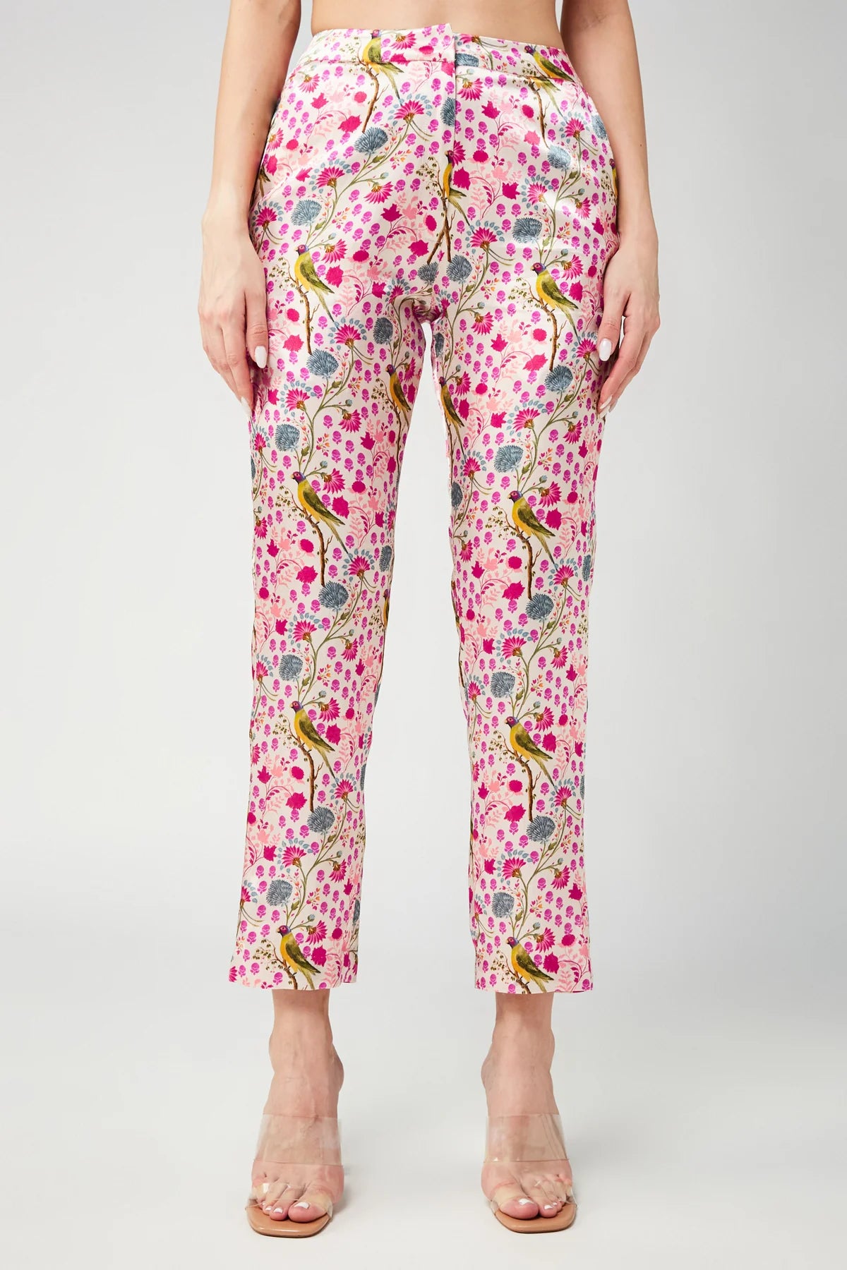 Rani Pink Chanderi Silk Embroidered Kurta Shirt & Pant Set