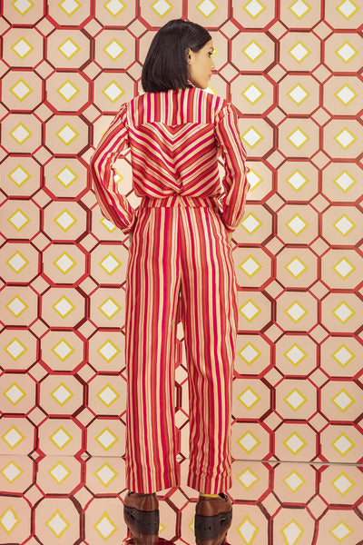 Happy Stripes Wide Leg Pants in Handloom Organic Banana Silk, BeTrue, Be True
