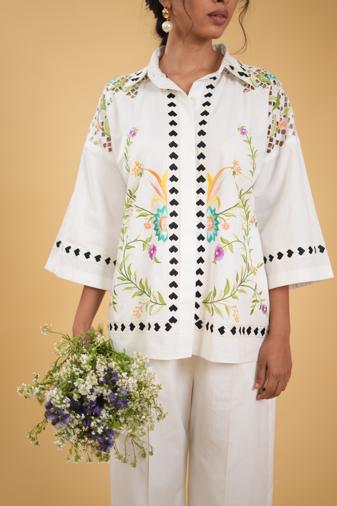 Blossom Embroidered Floral Shirt
