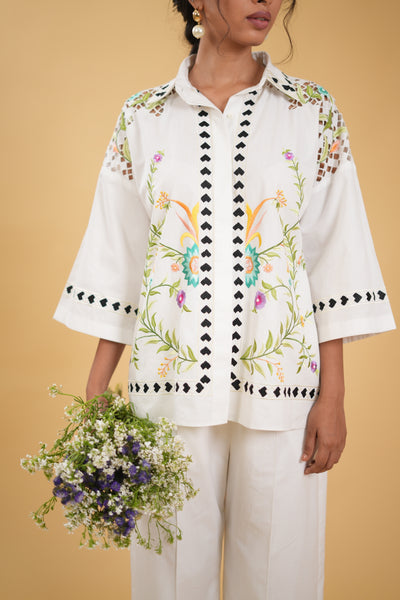 Blossom Embroidered Floral Shirt