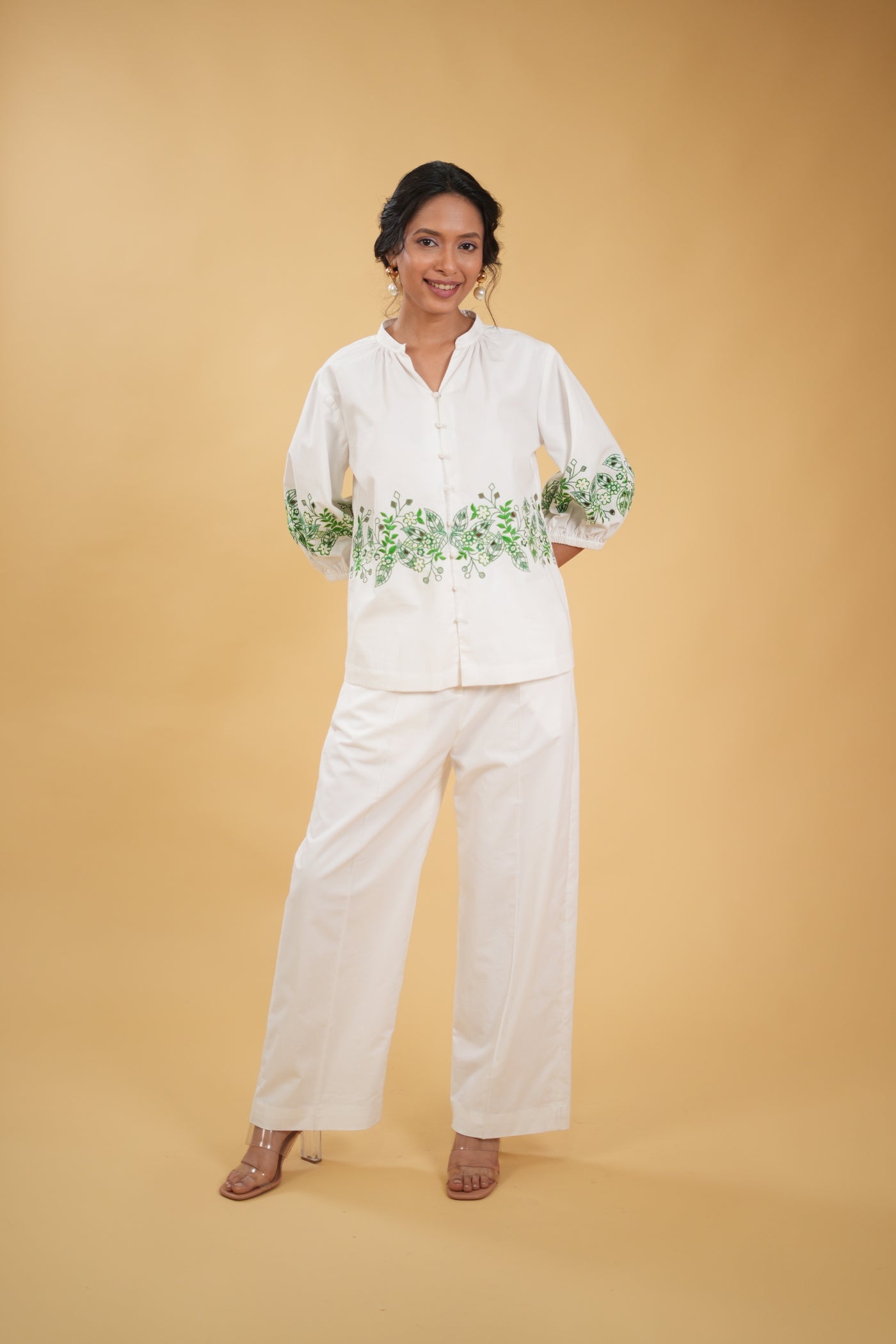 Wild Flower Embroidered Cotton Blouse
