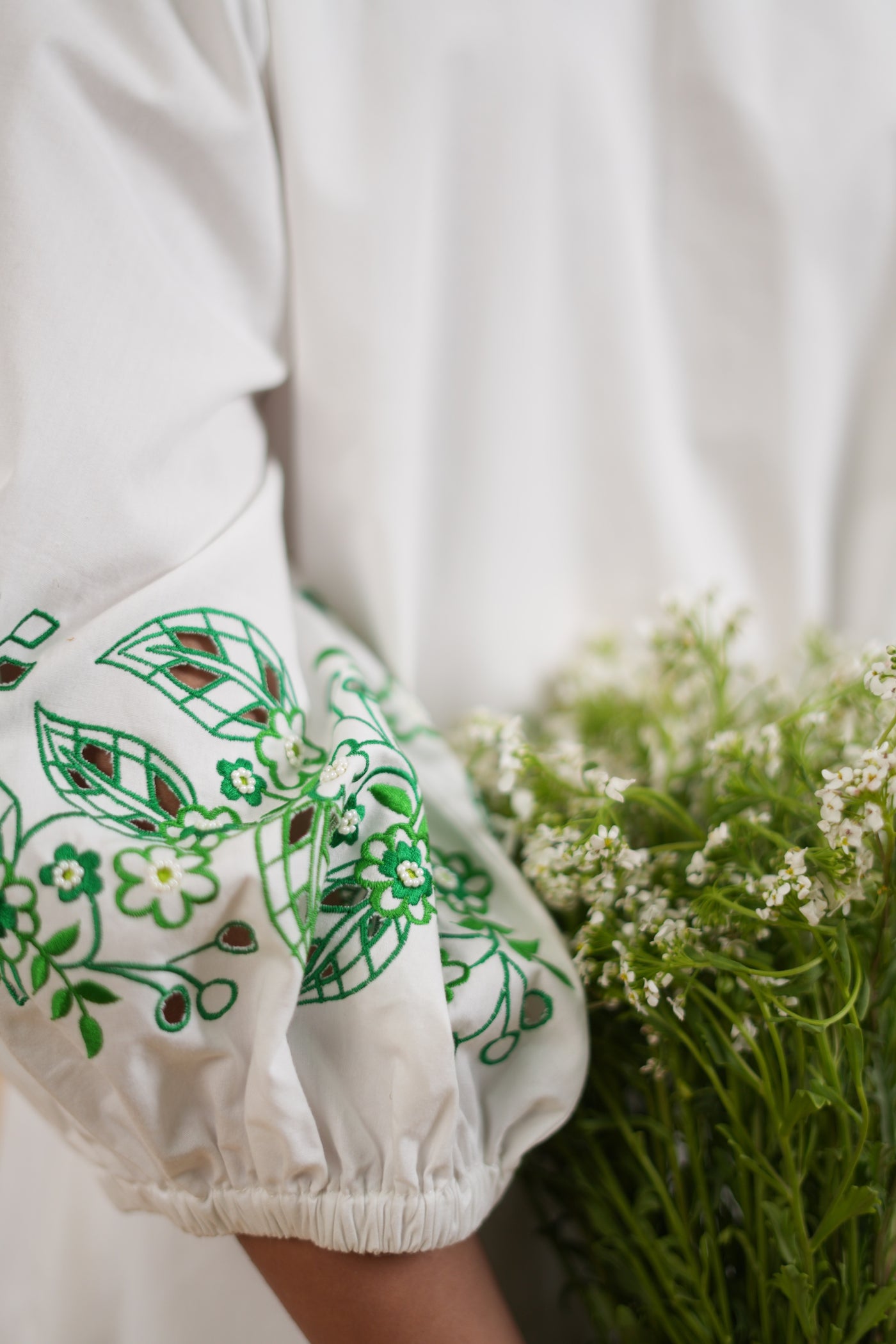 Wild Flower Embroidered Cotton Blouse