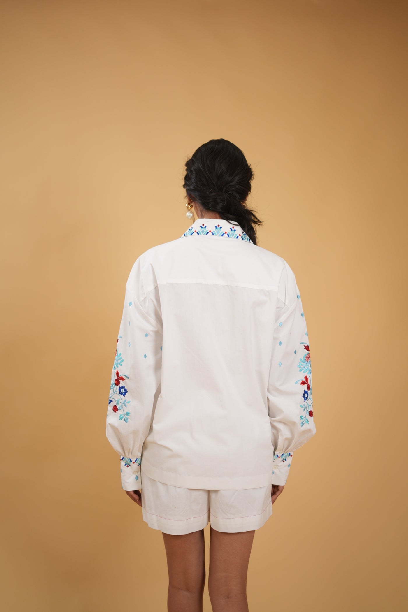 Dahlia Bloom Embroidered Shirt