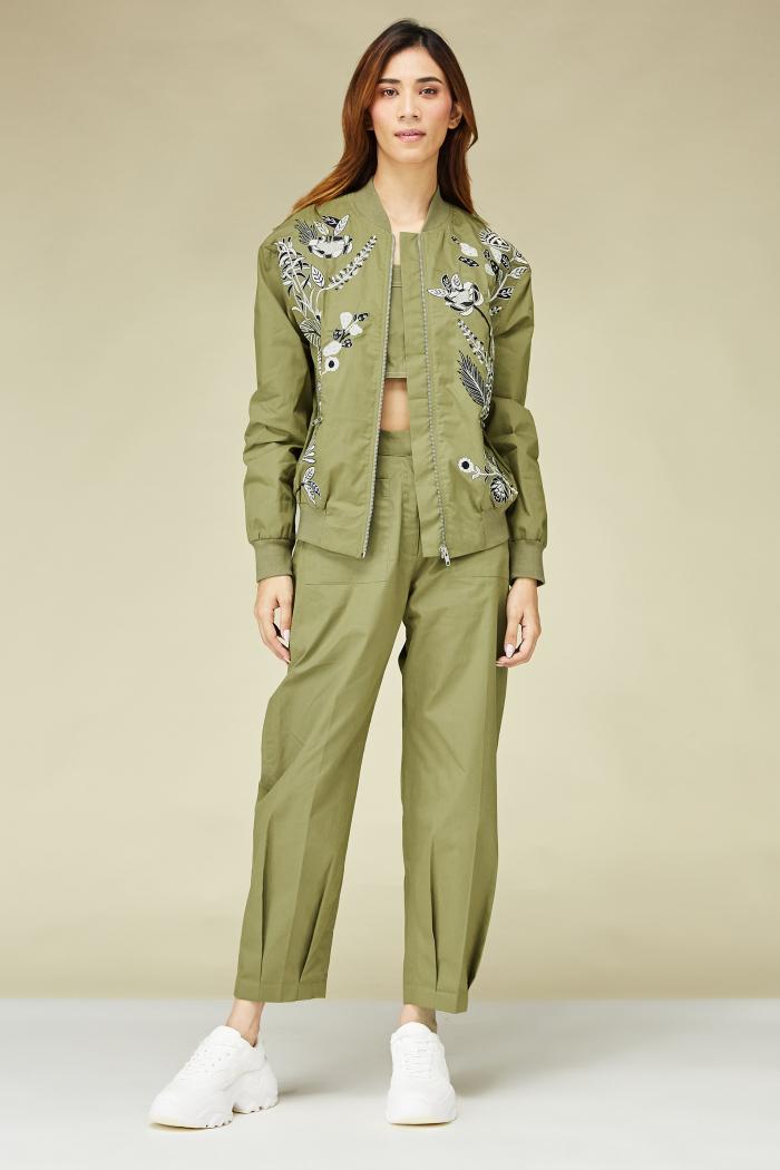 Khaki Green Everyday Jacket Set