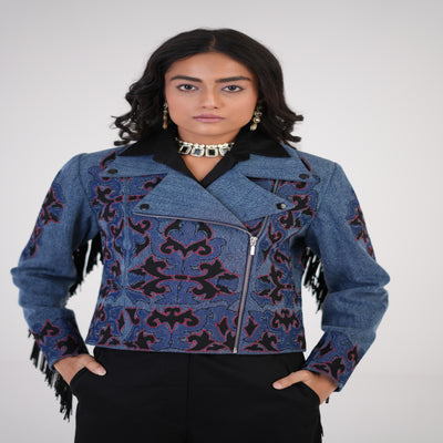 Artful Denim Biker Jacket