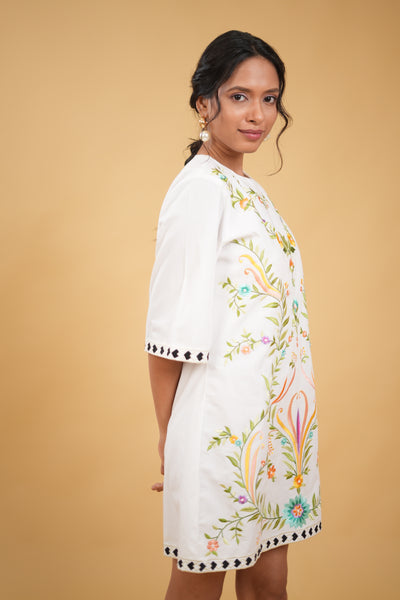 Camellia Embroidered Shift Dress