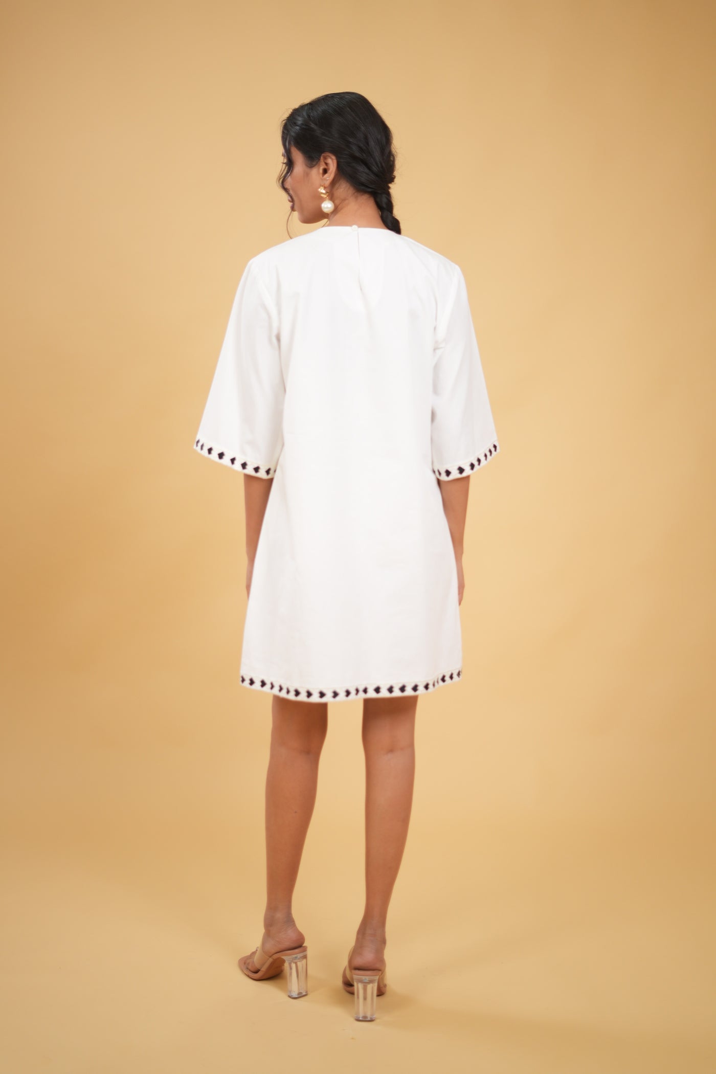Camellia Embroidered Shift Dress
