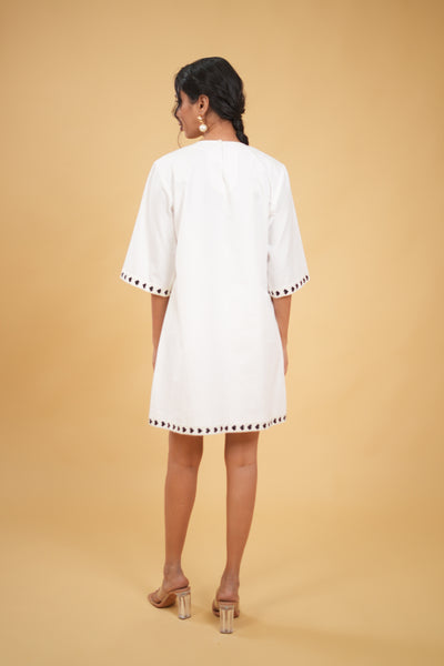 Camellia Embroidered Shift Dress
