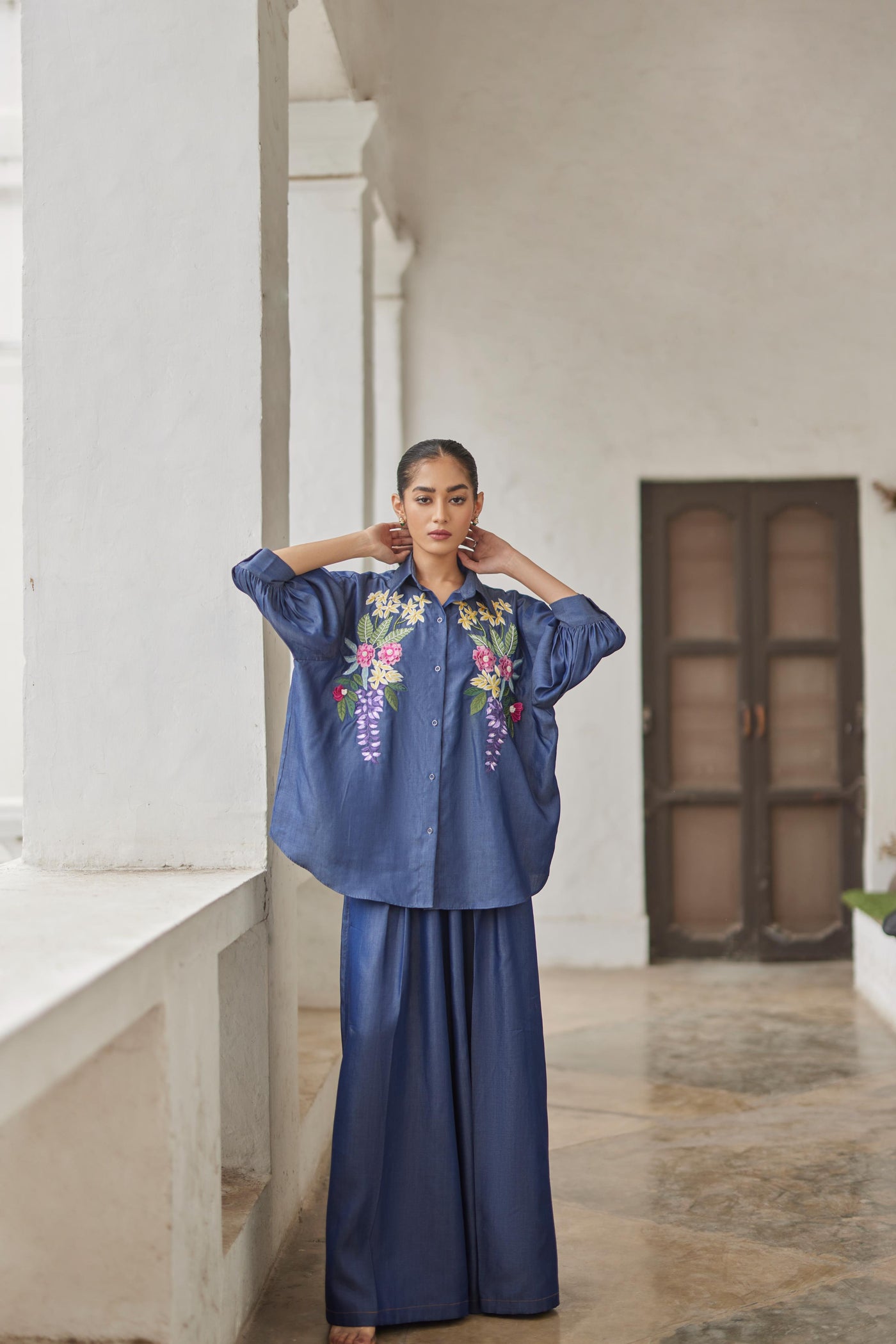 Denim Embroidered Shirt