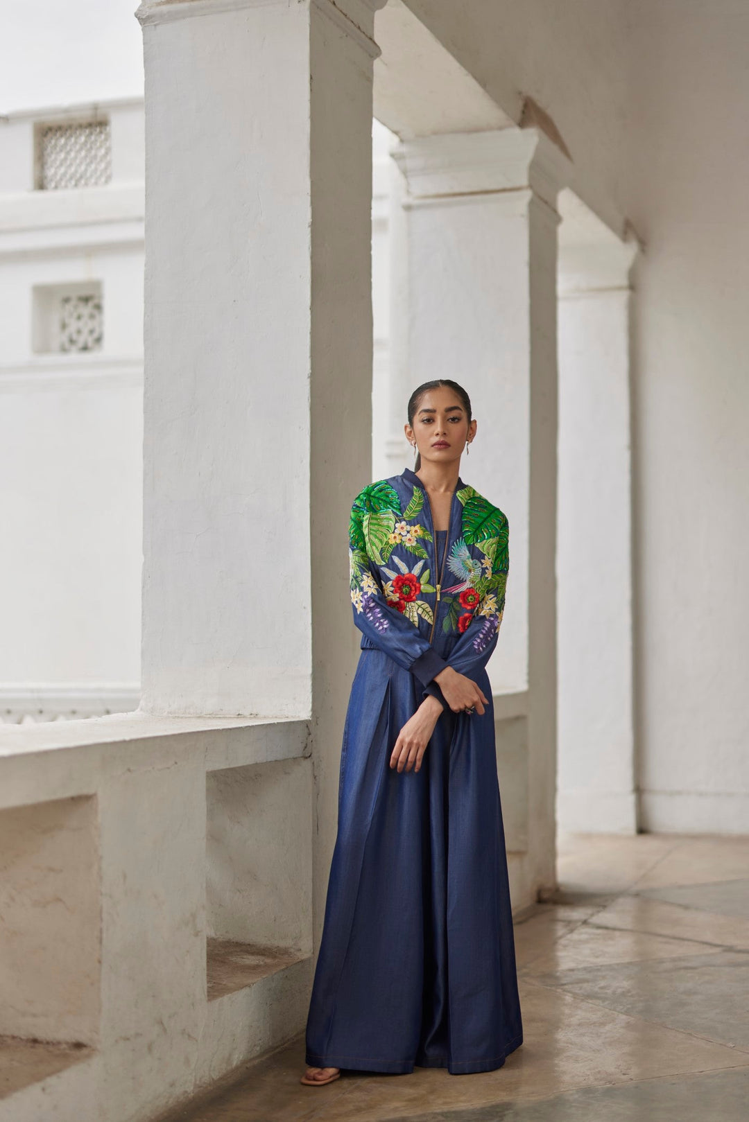 Denim palazzo pants outfits hotsell