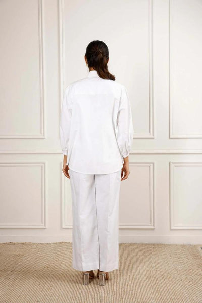 Full Bloom Oversized White Shirt