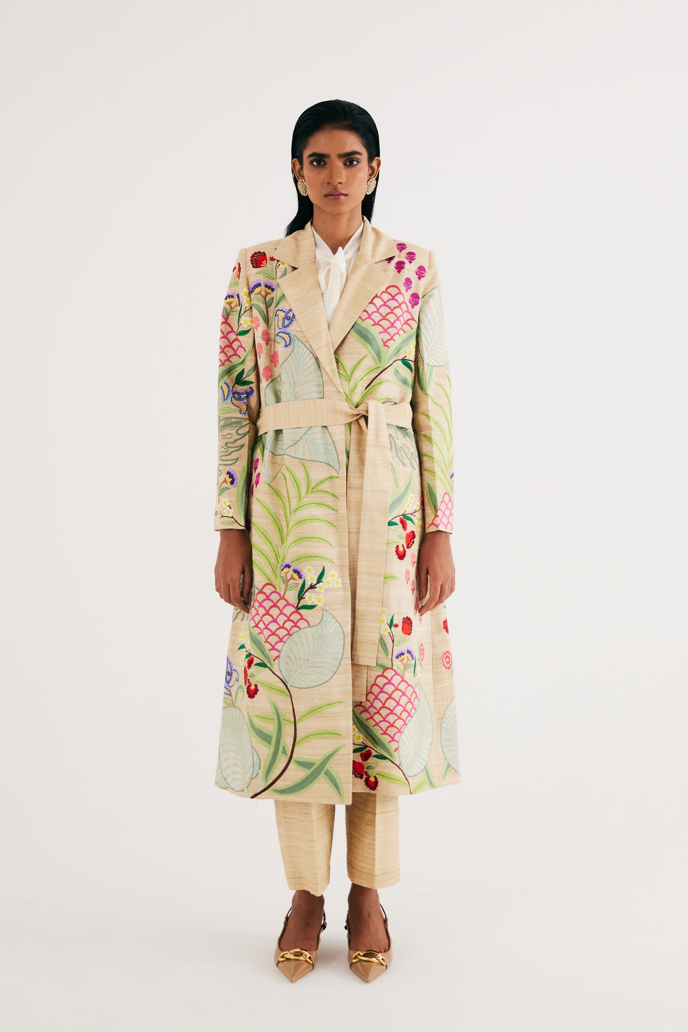 Temple Golden Long Silk Jacket