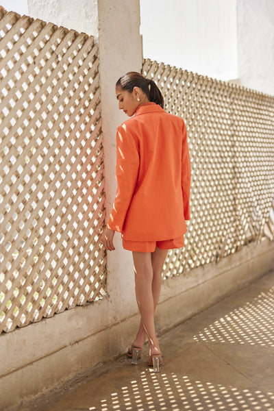 Rust Peony Linen Jacket