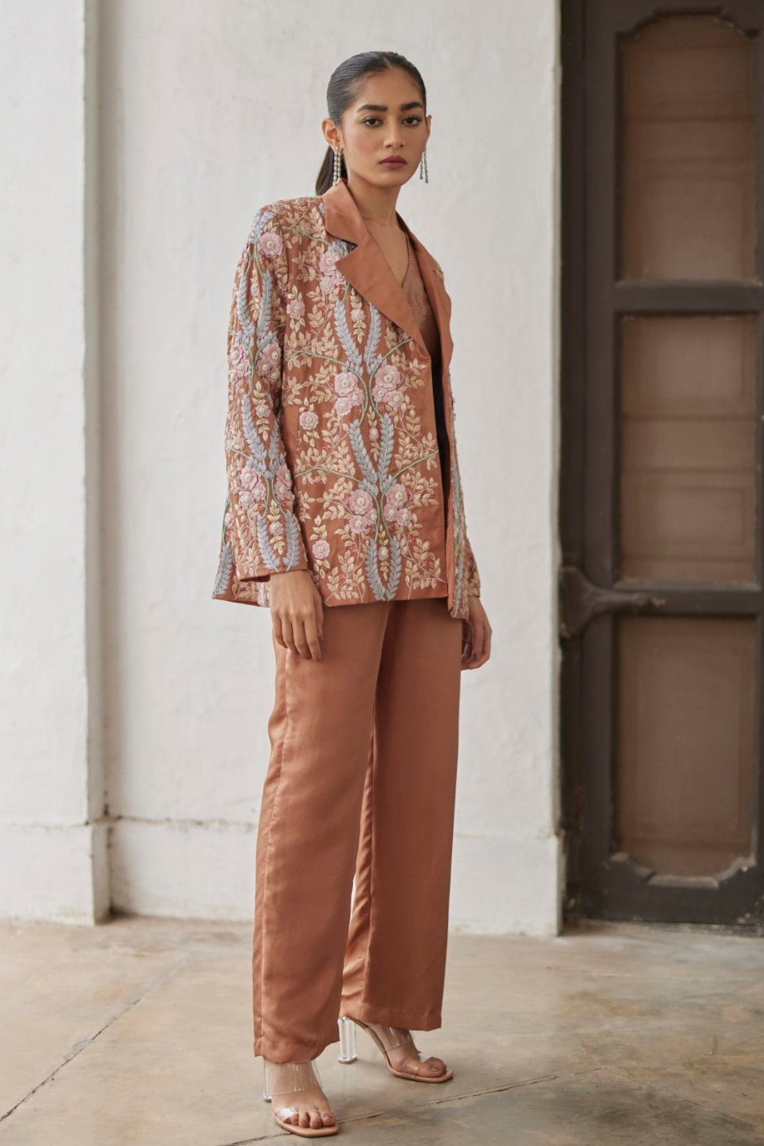 Macchiato Embroidered Lily Jacket