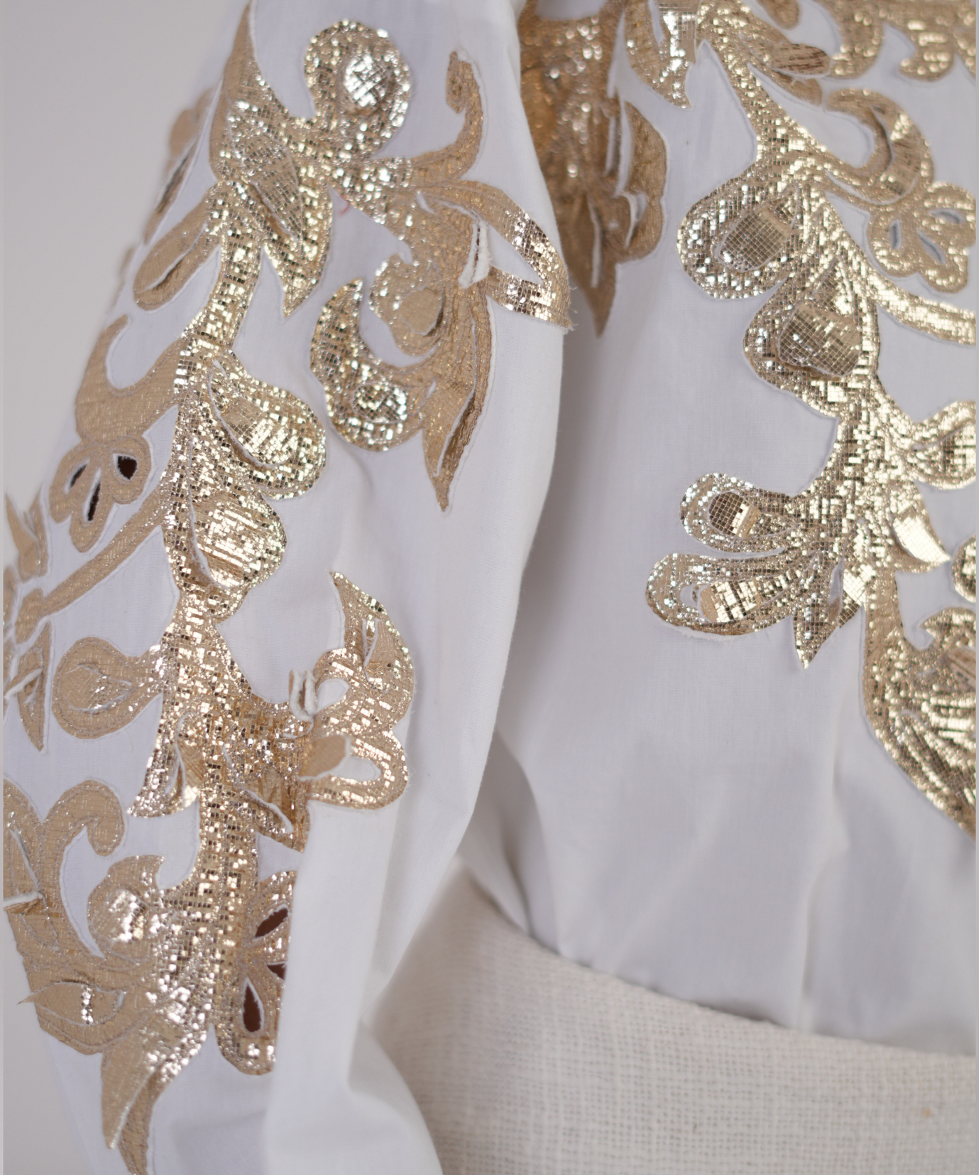 Feathered Golden Embroidered Shirt