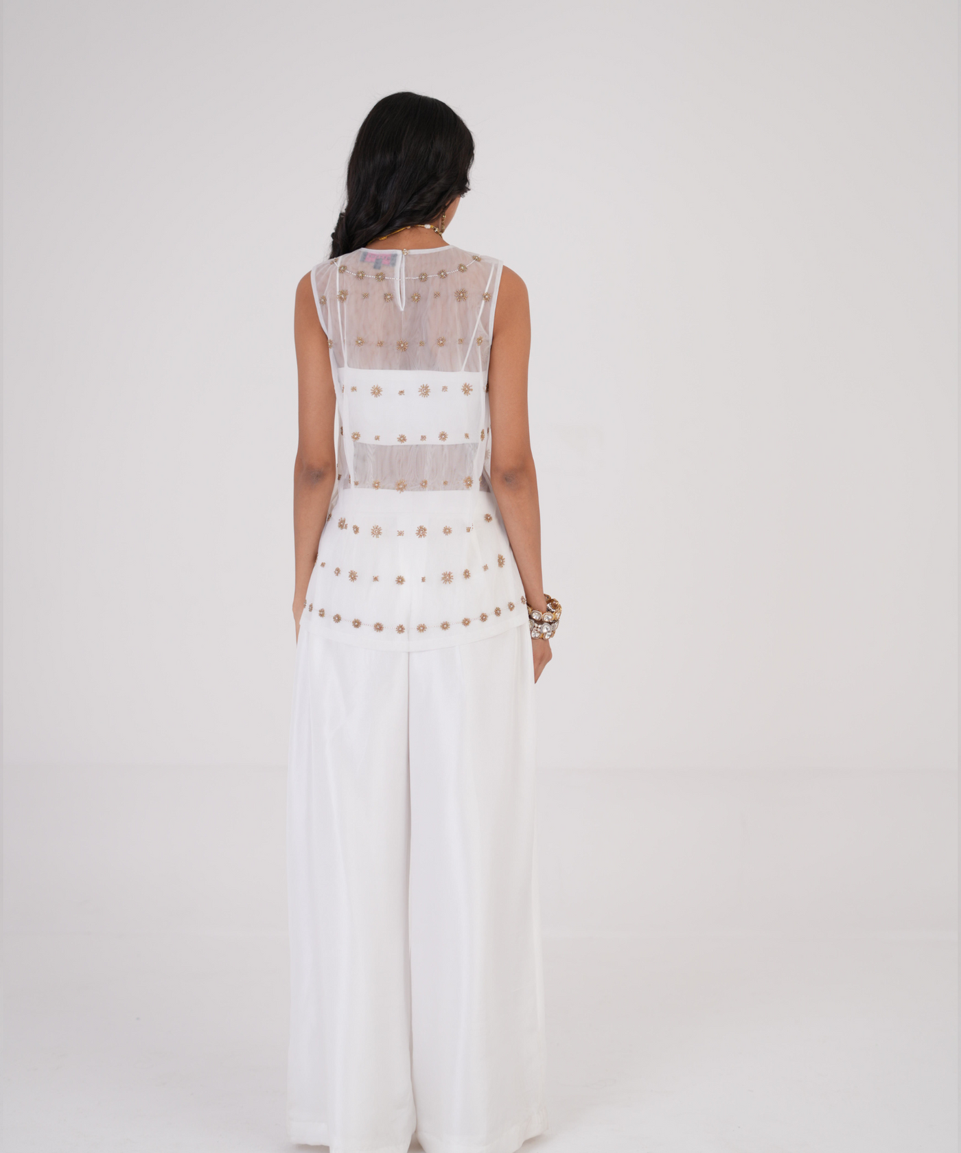 Golden Ivory Embroidered Top