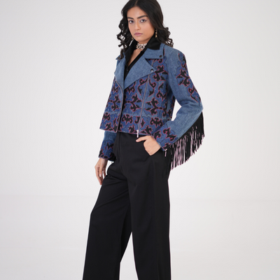 Artful Denim Biker Jacket
