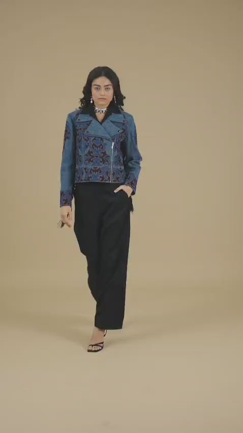 Artful Denim Biker Jacket