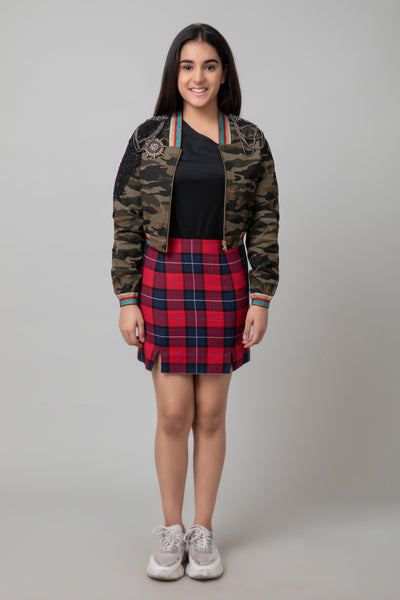 Camouflage Rock Jacket Skirt Set, jacket for kids, young girl, BeTrue, Be True