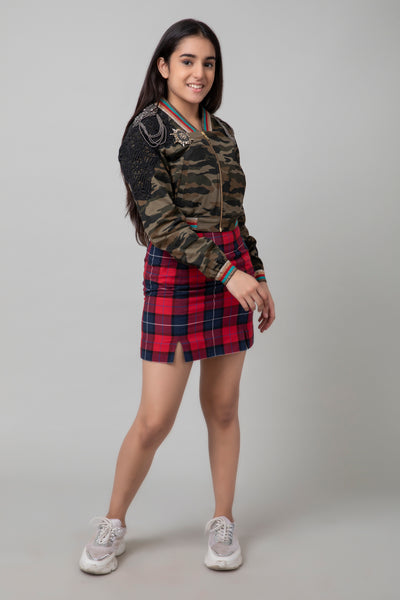 Camouflage Rock Jacket Skirt Set, jacket for kids, young girl, BeTrue, Be True