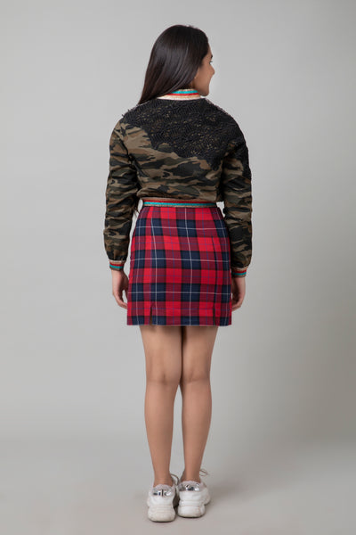 Camouflage Rock Jacket Skirt Set, jacket for kids, young girl, BeTrue, Be True